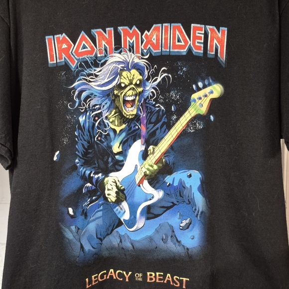 Iron Maiden Black Heavy Cotton T-Shirt  Gildan Unisex Large Legacy of the Beast - Picture 9 of 10